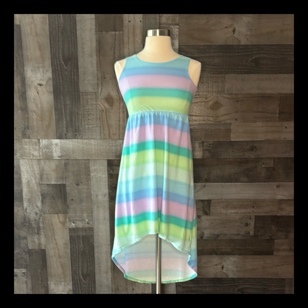 The Children’s Place rainbow high low dress girls large pastel girlhoodcore